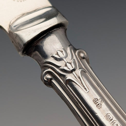 1933年 英国ヴィンテージ 純銀ハンドル フィッシュカトラリー6ペア C H Beatson