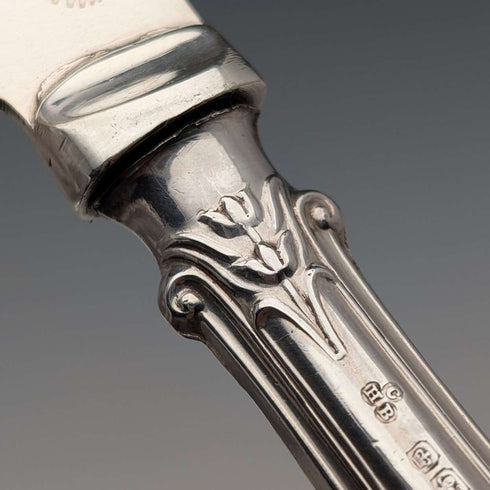 1933年 英国ヴィンテージ 純銀ハンドル フィッシュカトラリー6ペア C H Beatson