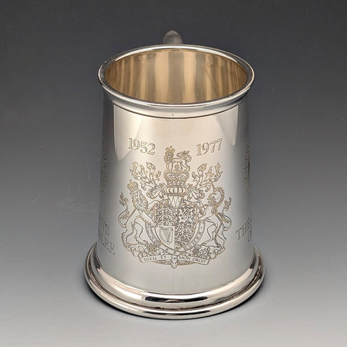 1977年 英國伊莉莎白二世 銀禧紀念 純銀製 酒杯 338g Yorkshire Mint