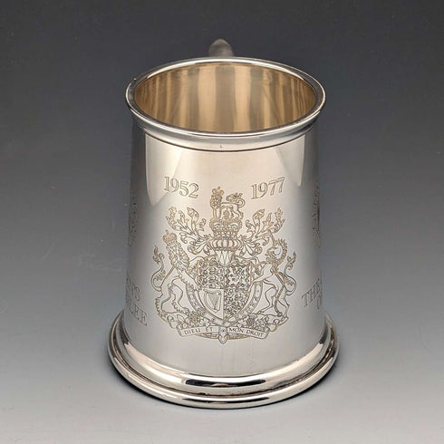 1977年 英国エリザベスⅡ世 シルバージュビリー 純銀製 タンカード 338g Yorkshire Mint