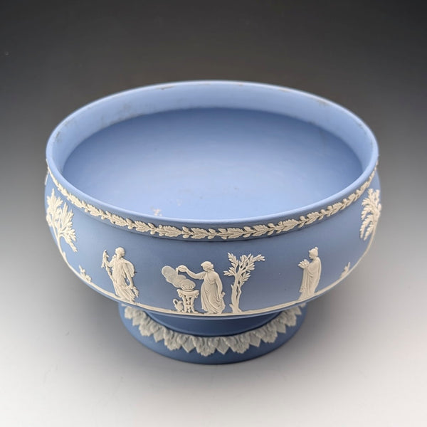 英國復古 Wedgwood Jasperware 脚座大型碗 淺藍色