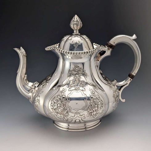 1863年 英國古董 鍍銀 茶具 3件組 Thomas Bradbury