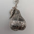 1902 Antique British Sterling Silver Albert Chain, 52g, with Sterling Silver Pear-Shaped FOB.