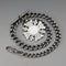 1894 British Antique Sterling Silver Albert Chain, 60g, with Sterling Silver Medal Fob