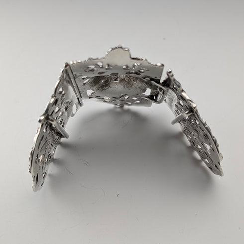 1898 British Antique Sterling Silver Nurse Belt Buckle 118g Charles Edwards