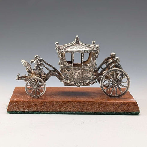 1977年 英國純銀製 金州馬車迷你模型 65g Toye, Kenning&Spencer 附盒