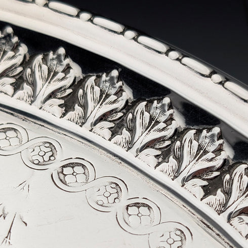 英國古董 鍍銀圓形托盤 直徑30cm WCG