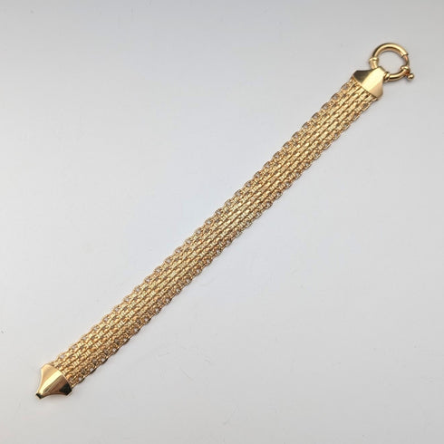 ヴィンテージ 純銀製 ゴールドメッキ メッシュ ブレスレット 20g