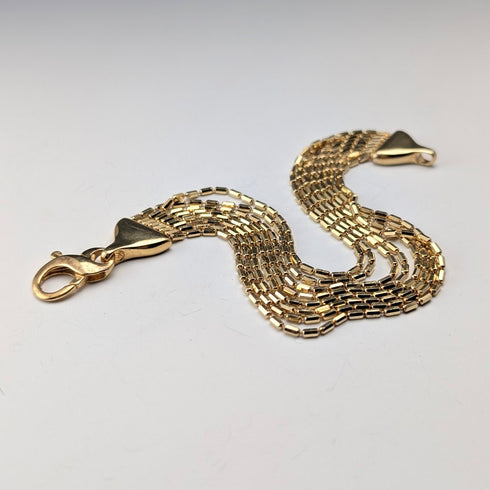 ヴィンテージ 純銀製 ゴールドメッキ ロープ ブレスレット 18g MILOR ITALY