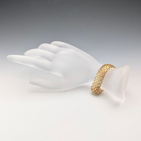 ヴィンテージ 純銀製 ゴールドメッキ メッシュ ブレスレット 20g