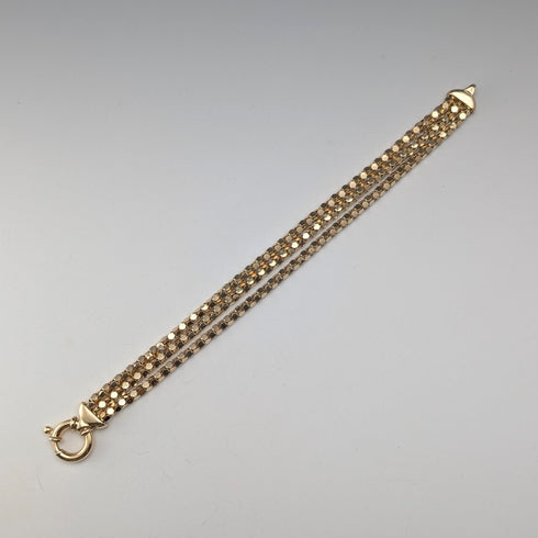 ヴィンテージ 純銀製 ゴールドメッキ スネークチェーン ブレスレット 18g