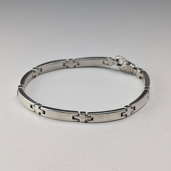 Vintage Sterling Silver Bar Link Bracelet, 20g