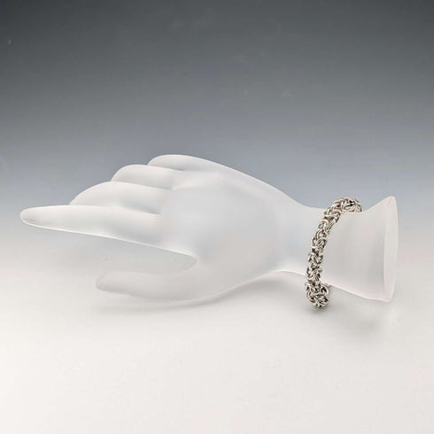 British Vintage Sterling Silver Byzantine Chain Bracelet 25g SH