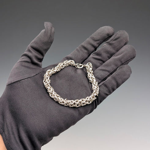 英国復古 純銀製 拜占庭鍊 手鍊 25g SH