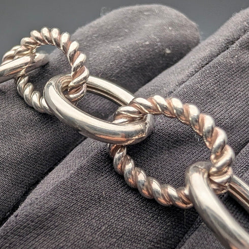 復古純銀製鏈環手鍊 18g MILOR ITALY