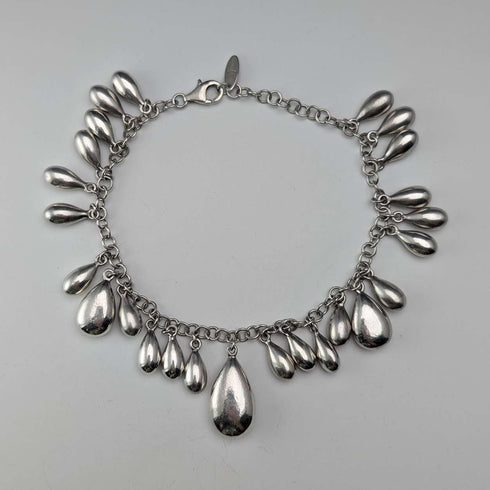 英国ヴィンテージ 純銀製 ドロップ ブレスレット 60g Jasper Conran