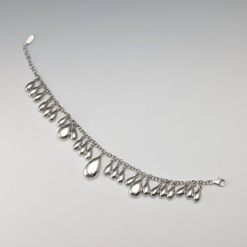 英国ヴィンテージ 純銀製 ドロップ ブレスレット 60g Jasper Conran