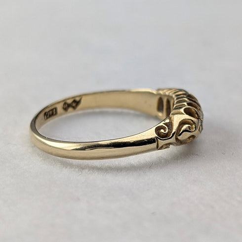 Antique K18 Gold 5-Stone Diamond Ring (Size 13) AH