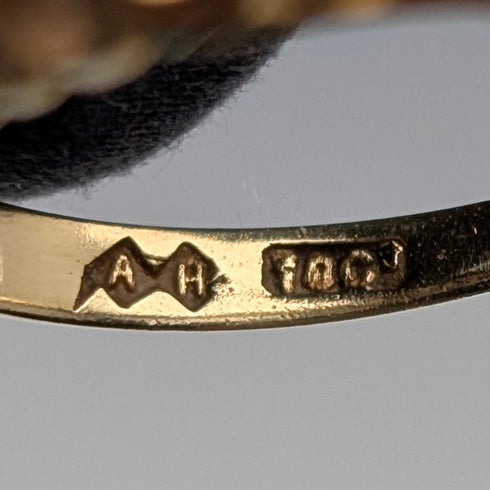 Antique K18 Gold 5-Stone Diamond Ring (Size 13) AH