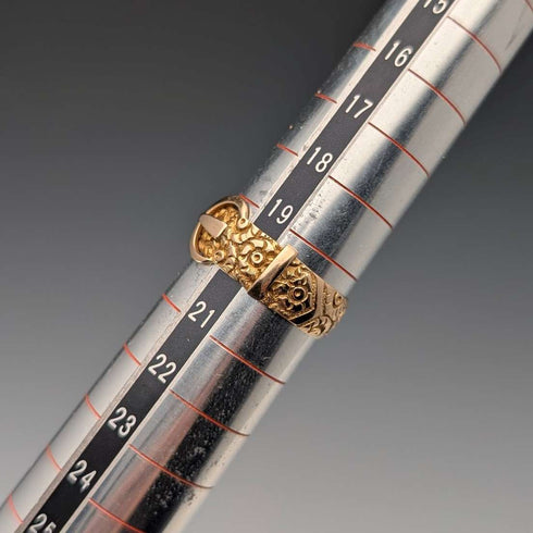 1890年 英国アンティーク K18ゴールド ベルトデザインリング 4.5g(20号) 指輪