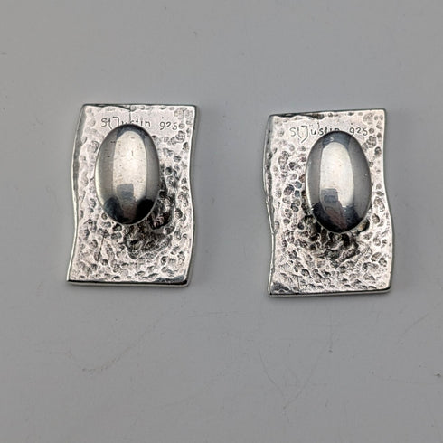 British Vintage Sterling Silver Flag Design Cufflinks - St. Justin