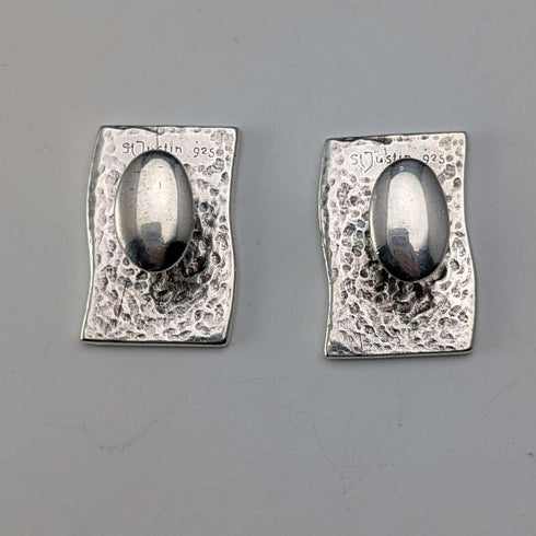 British Vintage Sterling Silver Flag Design Cufflinks - St. Justin
