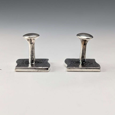 British Vintage Sterling Silver Flag Design Cufflinks - St. Justin