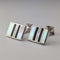 Vintage Sterling Silver White Mother-of-Pearl & Onyx Striped Design Cufflinks