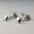 Vintage Sterling Silver White Mother-of-Pearl & Onyx Striped Design Cufflinks