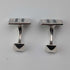 Vintage Sterling Silver White Mother-of-Pearl & Onyx Striped Design Cufflinks