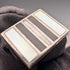 Vintage Sterling Silver White Mother-of-Pearl & Onyx Striped Design Cufflinks