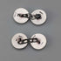 British Vintage Sterling Silver Black Mother-of-Pearl Cufflinks Asprey