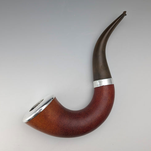 1911年 英国アンティーク 純銀装飾 大型キャラバッシュパイプ Nathan&Hayes