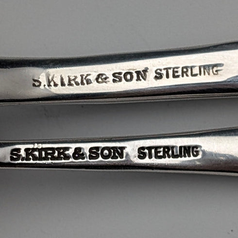 美國古董 純銀製 漿果湯匙 大小對裝 總重111g S. Kirk &Son