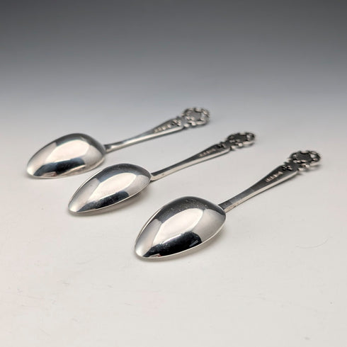 1916年 英国アンティーク 純銀製 ティースプーン3本セット 計55g Walker&Hall