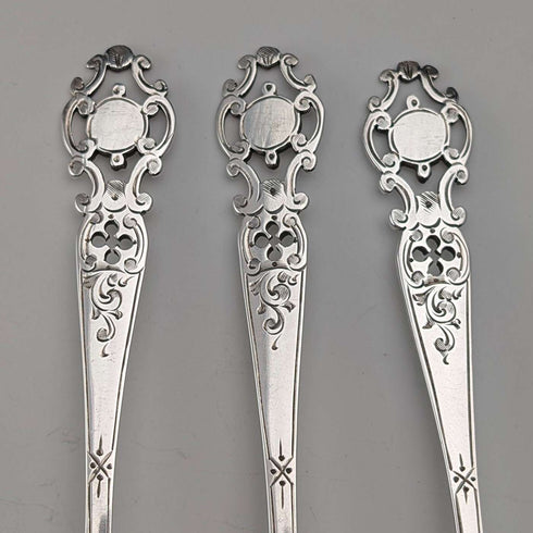 1916年 英国アンティーク 純銀製 ティースプーン3本セット 計55g Walker&Hall