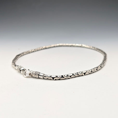 復古純銀製拜占庭鏈項鍊 42cm 47g