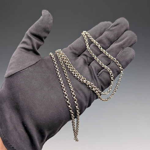 復古 純銀製 豆鏈 項鍊77cm 15.5g