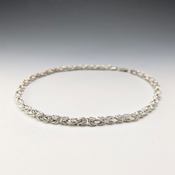 復古純銀製拜占庭鏈條項鍊 45cm 46g BJB