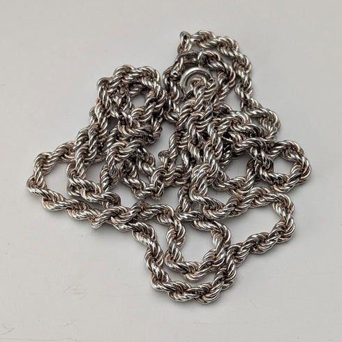 英国復古 純銀製 扭紋鍊條 項鍊60cm 15.7g