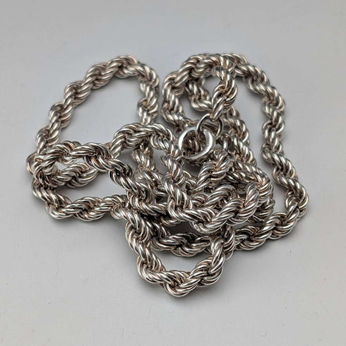 英國復古 純銀製 扭紋鍊條 項鍊45cm 9g G.H.G