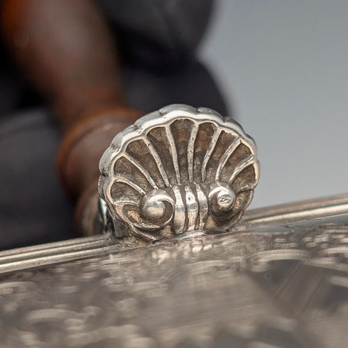 英国ヴィンテージ シルバープレート製 小型サイレントバトラー Barker Ellis