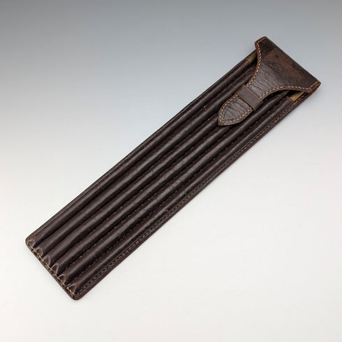 アンティーク 真鍮&ツゲ材製 バレルメジャー レザーケース入