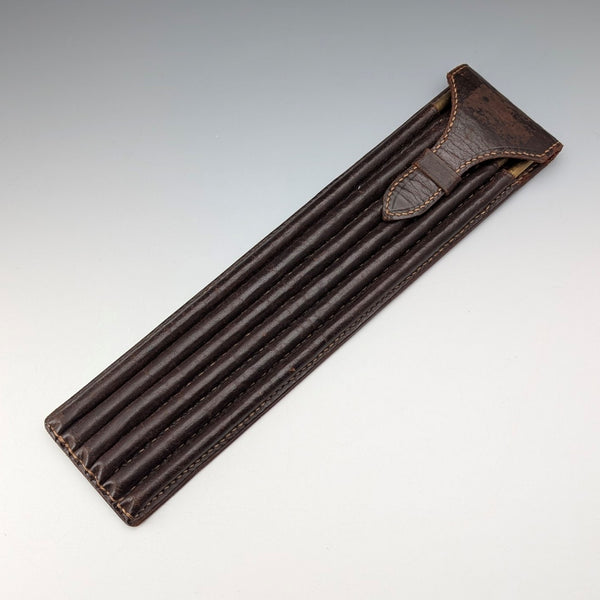 【預留中】古董 黃銅&黃楊木製 桶形捲尺 附皮革盒