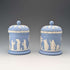 Pair of Vintage British Wedgwood Jasperware Tea Caddy Boxes