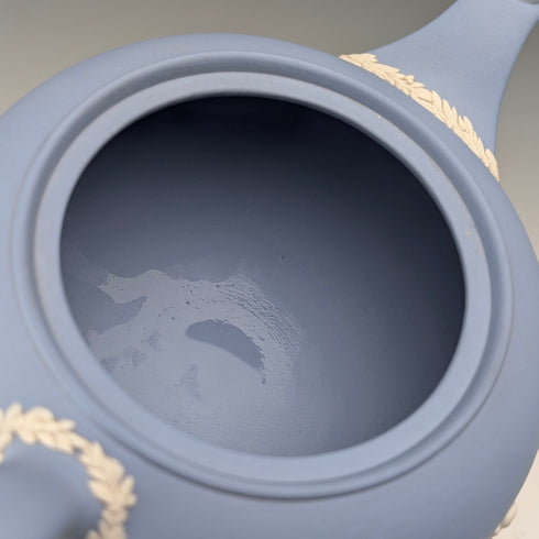 英國復古韋奇伍德茶壺 Jasperware 淡藍色