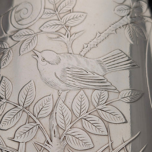 【On Hold】Late 19th Century British Antique Silver Plate Japonism Decor Coffee Pot Johnson&Co