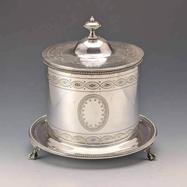 1875年頃 英国アンティーク シルバープレート製 ビスケットバレル George Goodfellow&Sons