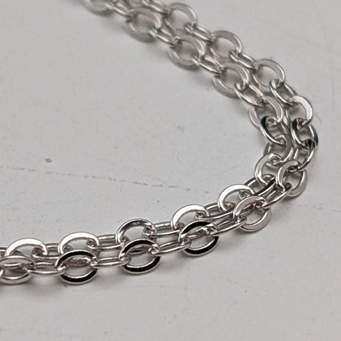 1981年 英国 純銀製 薄型インゴットペンダント純銀ネックレス付 計6g