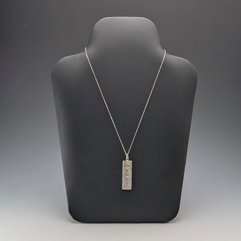 1977年 英国ブリタニアシルバー製 ジュビリーインゴットペンダント 純銀ネックレス付 計14.3g